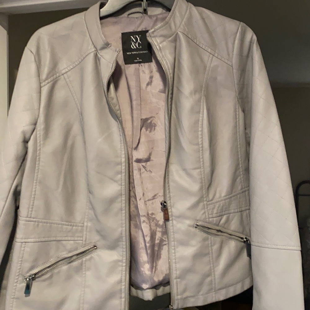 Gray faux leather jacket. Size mediu